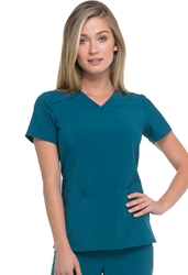 Womens V-Neck Scrub Top - Caribbean 