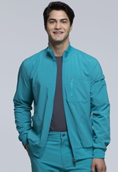 Mens Infinity Zip Front Warm-Up Jacket - Teal 