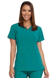 Womens EDS Essentials V-Neck Scrub Top - Teal 